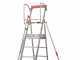 Facal Cast&agrave; CTA-8, 7 gradini, 3.16 m - Scala in alluminio pieghevole su ruote - Altezza stimata operativa 3.95 m