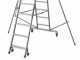 Facal Cast&agrave; CTA-8, 7 gradini, 3.16 m - Scala in alluminio pieghevole su ruote - Altezza stimata operativa 3.95 m