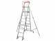 Facal Cast&agrave; CTA-8, 7 gradini, 3.16 m - Scala in alluminio pieghevole su ruote - Altezza stimata operativa 3.95 m