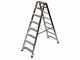 Facal Dupla D-7, 2x8 gradini, 1.76 m - Scala doppia in alluminio - Altezza stimata operativa 3.03 m