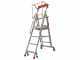Facal Cast&agrave; CTA-4, 3 gradini, 2.04 m - Scala in alluminio pieghevole su ruote - Altezza stimata operativa 2.83 m