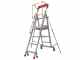 Facal Cast&agrave; CTA-4, 3 gradini, 2.04 m - Scala in alluminio pieghevole su ruote - Altezza stimata operativa 2.83 m