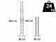 S.T.P. Tria 3TR A10084113345, 3x11 gradini, 8.25 m - Scala a sfilo in alluminio - Altezza stimata operativa 9.25 m