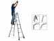 Facal Eurobriko BK/2 A, 2x8 gradini, 4 m - Scala in alluminio telescopica - Altezza stimata operativa 4.90 m