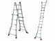 Facal Eurobriko BK/2 A, 2x8 gradini, 4 m - Scala in alluminio telescopica - Altezza stimata operativa 4.90 m