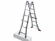 Facal Eurobriko BK/2 A, 2x8 gradini, 4 m - Scala in alluminio telescopica - Altezza stimata operativa 4.90 m