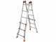 Gierre Peppina AL001, 2x7 gradini, 3.29 m - Scala in alluminio telescopica - Altezza stimata operativa 4.29 m