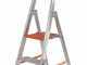 Gierre Stabila AL700, 3 gradini, 1.63 m - Scalandrino in alluminio con cavalletto - Altezza stimata operativa 2.63 m