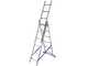 Gierre AL400, 3x6 gradini, 3.70 m - Scala telescopica in alluminio - Altezza operativa stimata 4.70 m