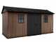 Keter Newton plus 7515/1575 - Casetta da giardino - Con porta doppia anta e finestre - 230x476x246 cm