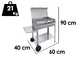 OUTLET - DIFETTI ESTETICI - Seven Italy Achille Medium - Barbecue in acciaio inox artigianale a carbone - 57,5x37cm
