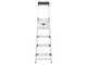 Hailo ProfiStep XXL, 4 gradini, 1.61 m - Scalandrino in alluminio con cavalletto - Altezza stimata operativa 2.60 m