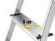 Hailo L60, 5 gradini, 1.82 m - Scalandrino in alluminio con cavalletto - Ultraleggera - Altezza stimata operativa 3.07 m
