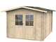 Alce Opera 254x276 - Casetta da giardino in legno - Con finestre e porta a doppia anta - 254x276x218 cm