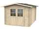 Alce Opera 215x250 - Casetta da giardino in legno - Con finestre e porta a doppia anta - 215x250x207 cm