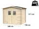 Alce Hobby 248x198 - Casetta da giardino in legno - Con finestre e porta a doppia anta - 248x198x217 cm