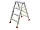 Scala in alluminio doppia 1031, 2x4 gradini, 0.96 m - Altezza stimata operativa 1.96 m