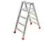 Scala in alluminio doppia 1031, 2x5 gradini, 1.20 m - Altezza stimata operativa 2.20 m
