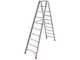 Scala in alluminio doppia 1031, 2x10 gradini, 2.30 m - Altezza stimata operativa 3.30 m