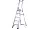 Svelt Regina SREGI110, 5 gradini, 1.95 m - Scalandrino in alluminio con cavalletto - Altezza stimata operativa 3.20 m