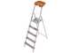 Colombo Attica S108A05P, 5 gradini, 1.06 m - Scalandrino in alluminio con cavalletto - Altezza stimata operativa 2.06 m