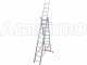 Facal Stilo SL290-3, 3x10 gradini, 6.22 m - Scala telescopica in alluminio allungabile - Altezza stimata operativa 7.12 m