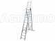 Facal Stilo SL350-3, 3x12 gradini, 8.18 m - Scala telescopica in alluminio allungabile - Altezza stimata operativa 9.08 m
