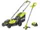 Ryobi RLM18X33B50LT23A - Kit Rasaerba + Tagliabordi a batteria - 18V 5Ah - Taglio 33cm + 23cm