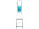 Colombo Libellula S107A06W, 6 gradini, 1.29 m - Scalandrino in alluminio con cavalletto - Altezza stimata operativa 2.29 m