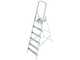 Colombo Libellula S107A06W, 6 gradini, 1.29 m - Scalandrino in alluminio con cavalletto - Altezza stimata operativa 2.29 m