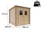 Alce Gallipoli 198x198 - Casetta da giardino in legno - Con finestra frontale - 204x205x197 cm