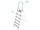 Colombo Stark S109005W, 5 gradini, 1.06 m - Scalandrino in alluminio con cavalletto - Altezza stimata operativa 2.06 m