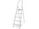 Colombo Stark S109005W, 5 gradini, 1.06 m - Scalandrino in alluminio con cavalletto - Altezza stimata operativa 2.06 m