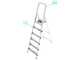Colombo Stark S109006W, 6 gradini, 1.29 m - Scalandrino in alluminio con cavalletto - Altezza stimata operativa 2.29 m