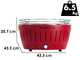 LotusGrill LG G435 U RD - Barbecue portatile per esterno XL - Scocca rossa
