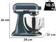 KitchenAid Classic 5KSM95PS Blu Acciaio - Planetaria con testa reclinabile