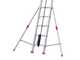 Facal Roller - 3x13 gradini, altezza 10.34 mt - Scala tripla telescopica in alluminio - Con stabilizzatori