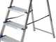 Facal Maxi GM/5M, 5 gradini, 1.66 m - Scalandrino in alluminio con cavalletto - Altezza stimata operativa 2.95 m