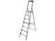 Facal Maxi GM/7M, 7 gradini, 2.10 m - Scalandrino in alluminio con cavalletto - Altezza stimtata operativa 3.39 m