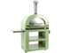 Clementi Gold - Forno a legna per pizza da esterno con carrello - Camera di cottura 80 x 60 - 4 pizze - Verde