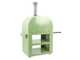 Clementi Gold - Forno a legna per pizza da esterno con carrello - Camera di cottura 80 x 60 - 4 pizze - Verde