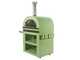 Clementi Gold - Forno a legna per pizza da esterno con carrello - Camera di cottura 80 x 60 - 4 pizze - Verde