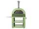 Clementi Gold - Forno a legna per pizza da esterno con carrello - Camera di cottura 80 x 60 - 4 pizze - Verde