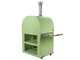 Clementi Gold - Forno a legna per pizza da esterno con carrello - Camera di cottura 80 x 60 - 4 pizze - Verde