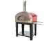 OUTLET - DIFETTI ESTETICI - Rossofuoco Nonna Luisa Rosso - Forno a legna da esterno con carrello