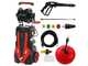 GeoTech Blasty 180 - Idropulitrice con lancia professionale + Kit patio e spurgatubi - 180 bar - 450 l/h