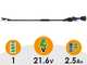 VESCO X37AF - Forbice elettrica su asta a batteria - 160 cm - 2x 21.6V 2.5Ah
