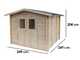 Alce Forrest 249x249 - Casetta da giardino in legno - Con finestre e porta a doppia anta - 249x249x204 cm