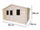 Alce Sara 396x396 - Casetta da giardino in legno - Con finestre - 396x396x236
