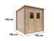 Alce Vibo 198x198 - Casetta da giardino in legno - Con finestre frontali - 198x198x195 cm